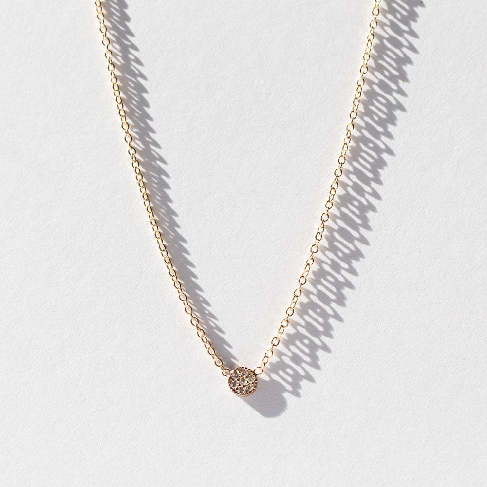 Itty Bitty Pave Diamond Circle Necklace