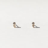Mixed Bezel and Prong Diamond Stud Earrings