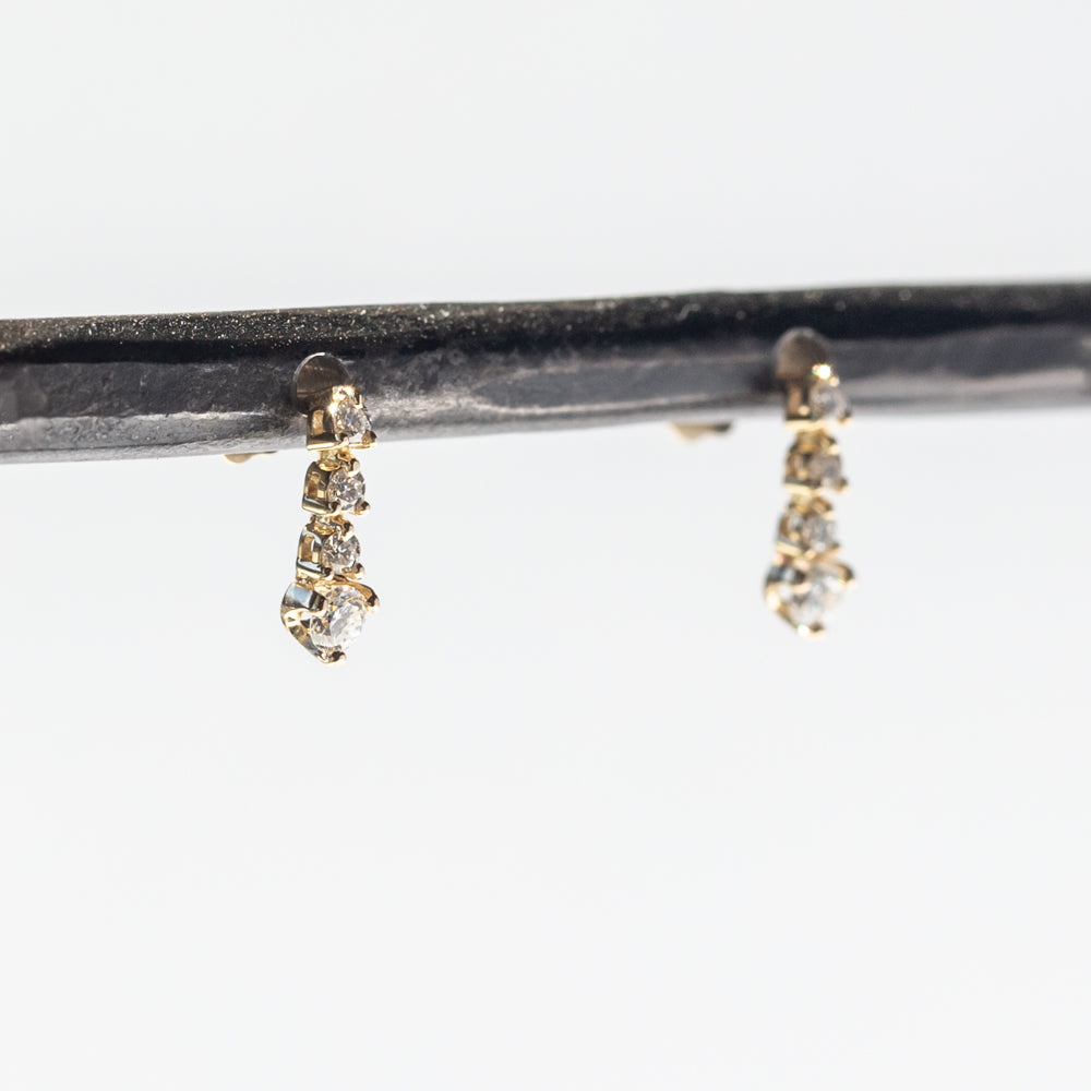 Short Diamond Tennis Drop Earrings