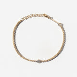 Small Box Chain Bracelet with Floating Bezel Diamond