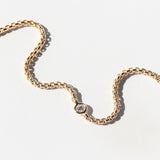 Small Box Chain Bracelet with Floating Bezel Diamond
