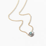 White Diamond Floating Bezel Set Necklace, 3.8mm