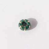 Malachite and Gold Stripe Rondelle Bead Charm