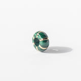 Malachite and Gold Stripe Rondelle Bead Charm