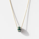 Malachite and Gold Stripe Rondelle Bead Charm