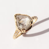 Guardian Salt and Pepper Pear-Cut Diamond Ring