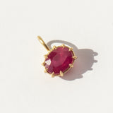 East-West Oval Ruby Basket Charm