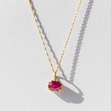 East-West Oval Ruby Basket Charm