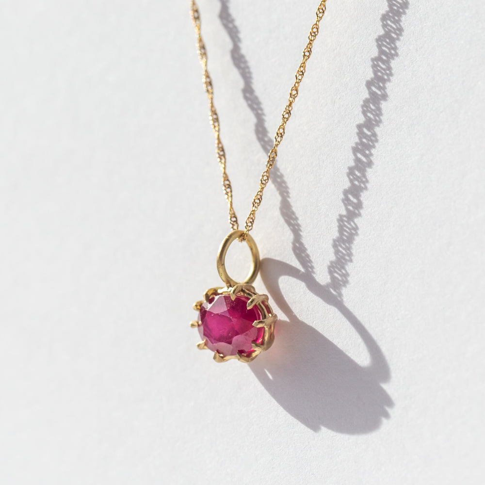 East-West Oval Ruby Basket Charm
