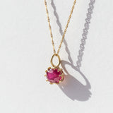 East-West Oval Ruby Basket Charm