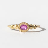 Engraved Oval Pink Sapphire Ring