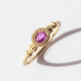 Engraved Oval Pink Sapphire Ring