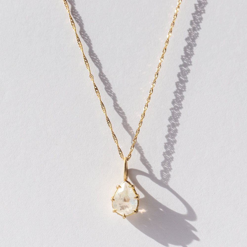 Pear Moonstone Basket Charm