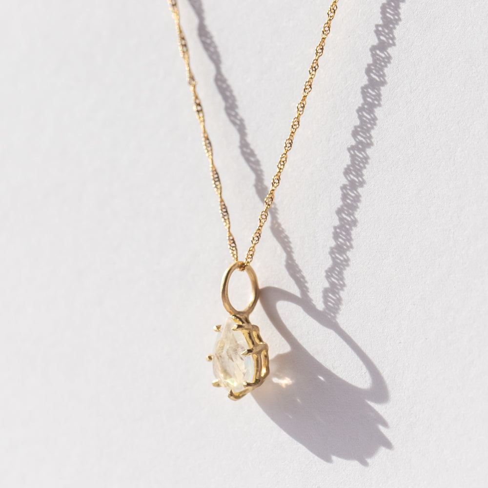 Pear Moonstone Basket Charm