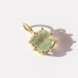 Square Cushion Prehnite Basket Charm