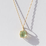 Square Cushion Prehnite Basket Charm