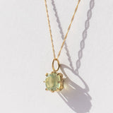 Square Cushion Prehnite Basket Charm