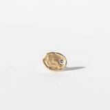 Golden Flake Stud Earring with Single Diamond (Single)