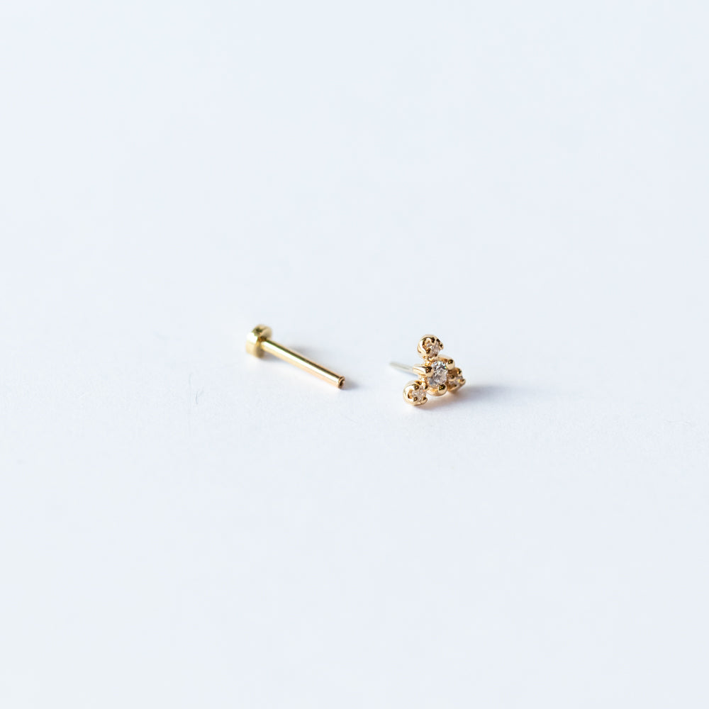 Diamond Burst Flat Back Stud Earring (Single)