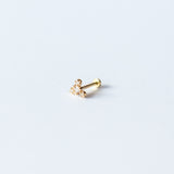 Diamond Burst Flat Back Stud Earring (Single)