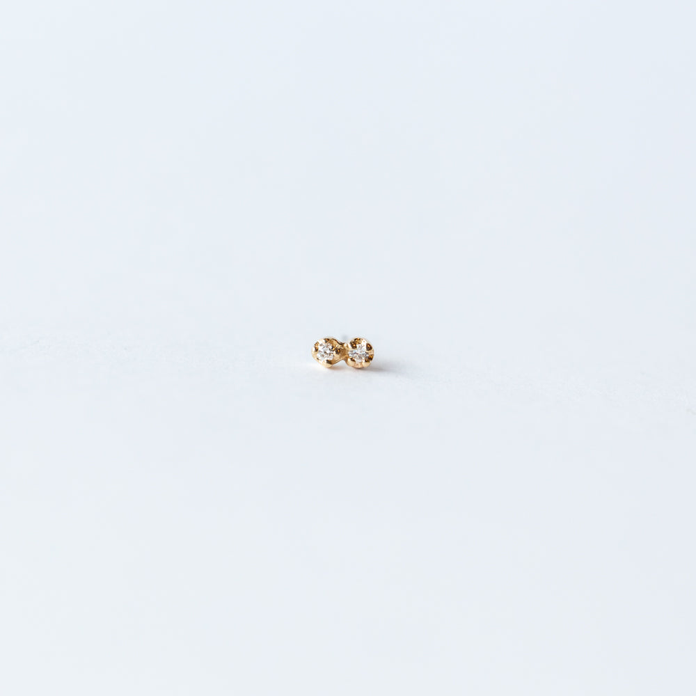 Diamond Dimple Flat Back Stud Earring (Single)