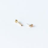 Diamond Dimple Flat Back Stud Earring (Single)