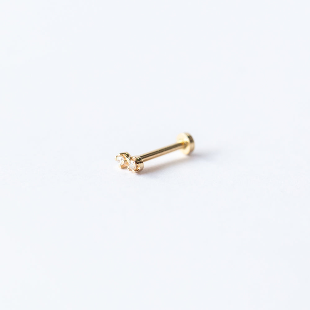 Diamond Dimple Flat Back Stud Earring (Single)