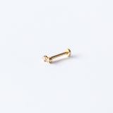 Diamond Dimple Flat Back Stud Earring (Single)
