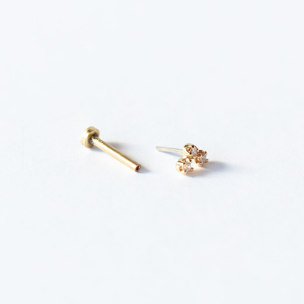 Diamond Freckle Flat Back Stud Earring (Single)