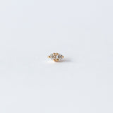 Diamond Two-Step Flat Back Stud Earring (Single)