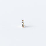 Duo Baguette Cut Diamond Flat Back Stud Earring (Single)