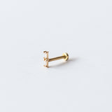 Duo Baguette Cut Diamond Flat Back Stud Earring (Single)