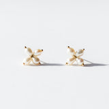 Large Pearl Clover Stitch Earrings