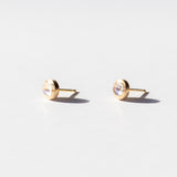 Moonstone Globe Stud Earrings