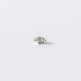 Opal and Diamond Two-Step Flat Back Stud Earring (Single)