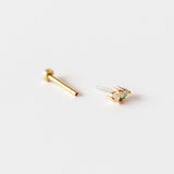 Opal and Diamond Two-Step Flat Back Stud Earring (Single)