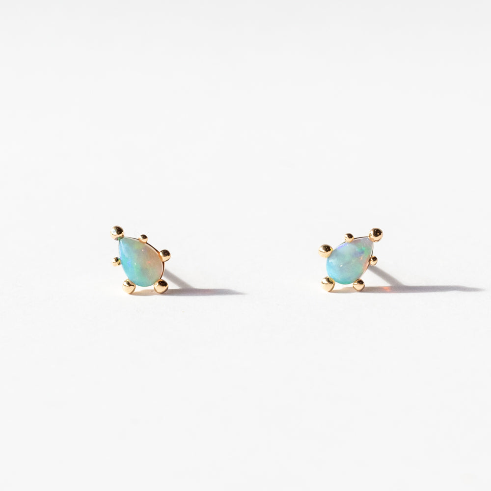 Opal Teardrop Stud Earrings