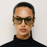 Jane Mini Sunglasses, Olive Green