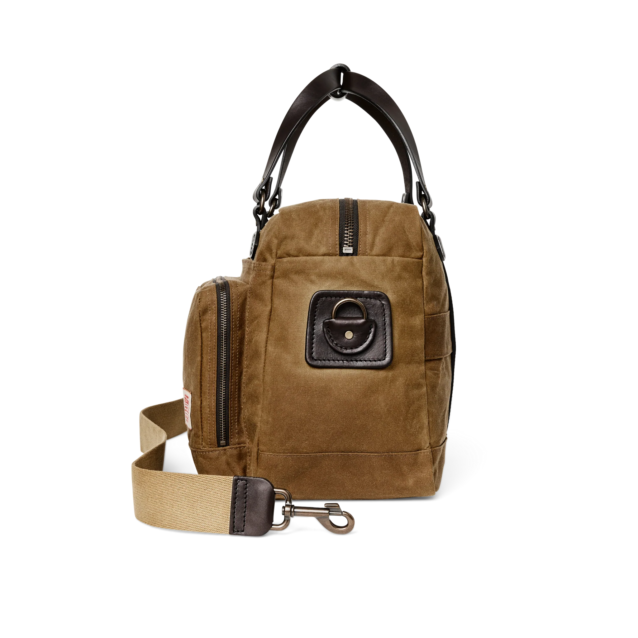 48 Hr Tin Cloth Duffle, Dark Tan and Brass