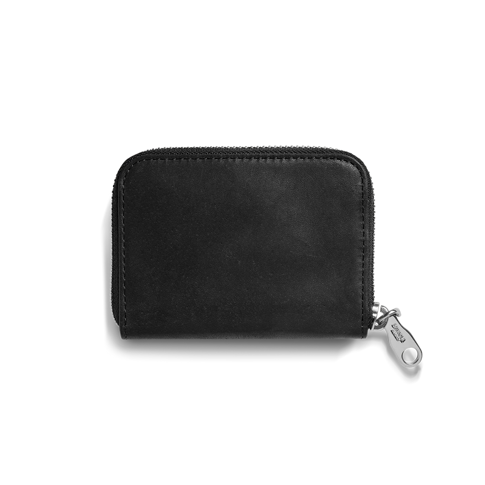 Pocket Small Zip Around Wallet, Black
