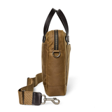 Tin Cloth Compact Briefcase, Dark Tan