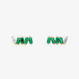 Suzanne Kalan | 18k Bold Baguette Emerald Stud Earrings