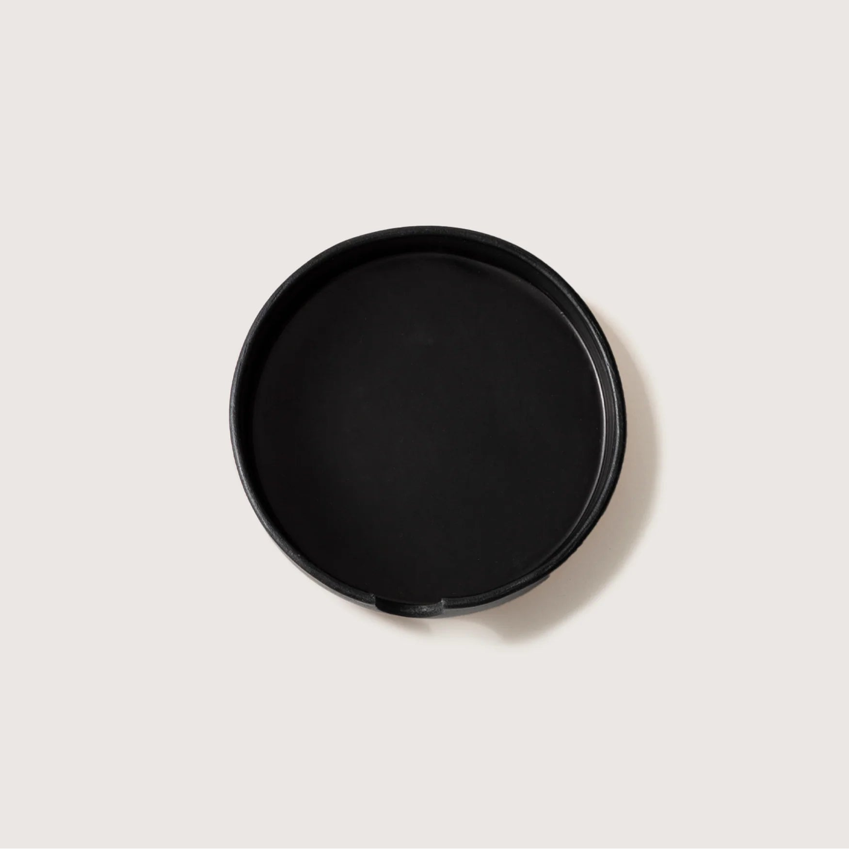Kobon Round Leather Tray, Black