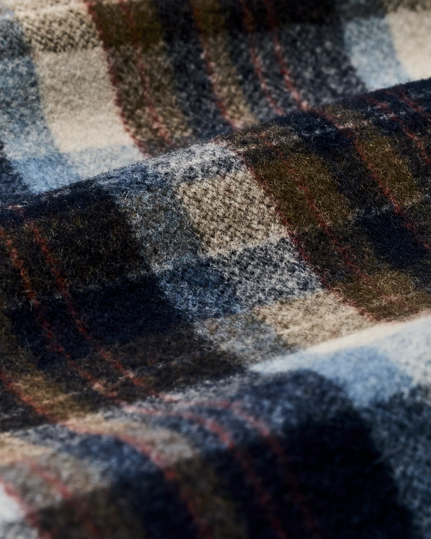 Wool Jac-Shirt, Brown and Light Blue Multi Plaid