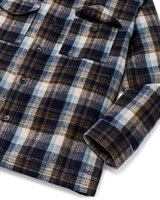 Wool Jac-Shirt, Brown and Light Blue Multi Plaid