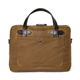 Tin Cloth Compact Briefcase, Dark Tan