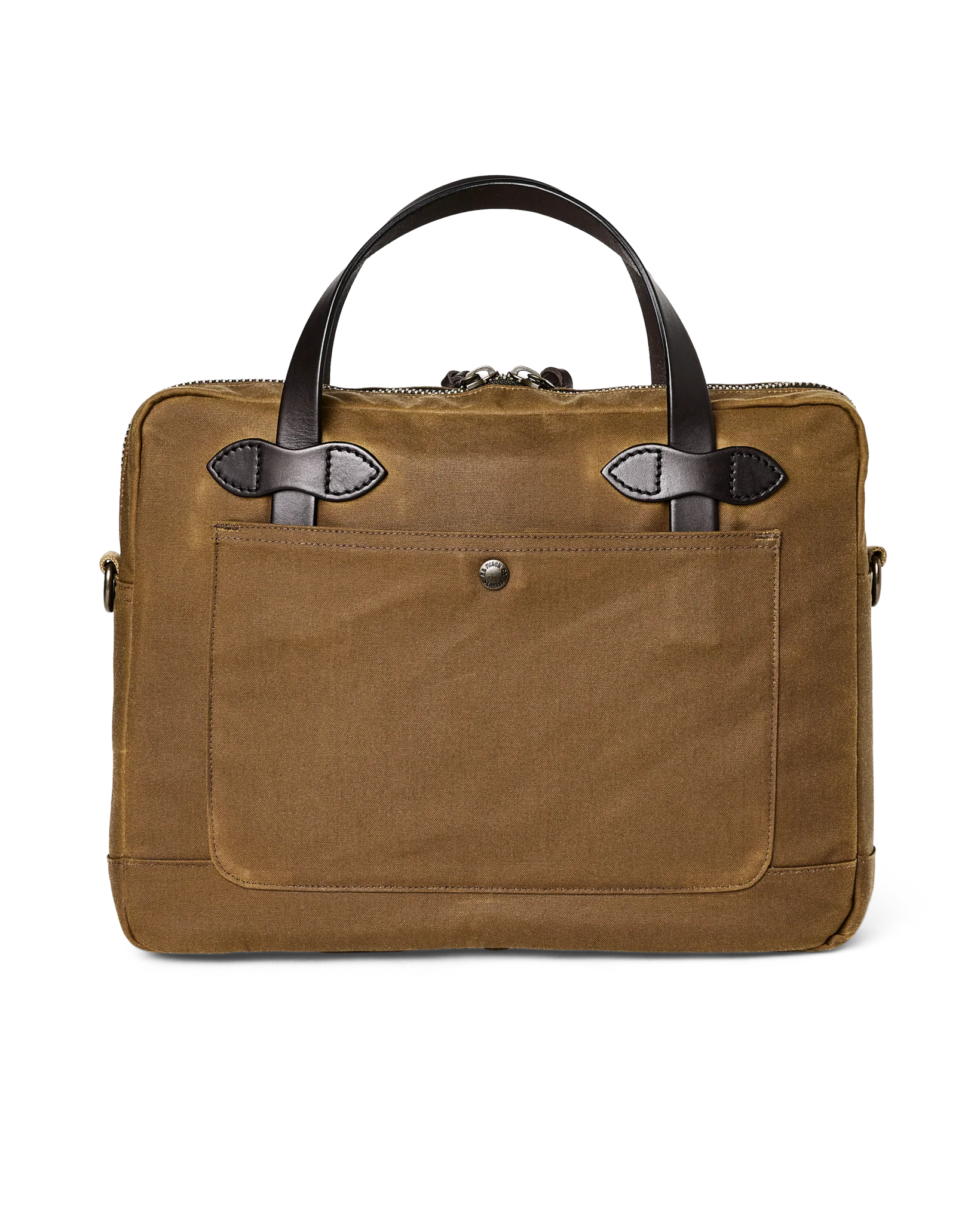Tin Cloth Compact Briefcase, Dark Tan