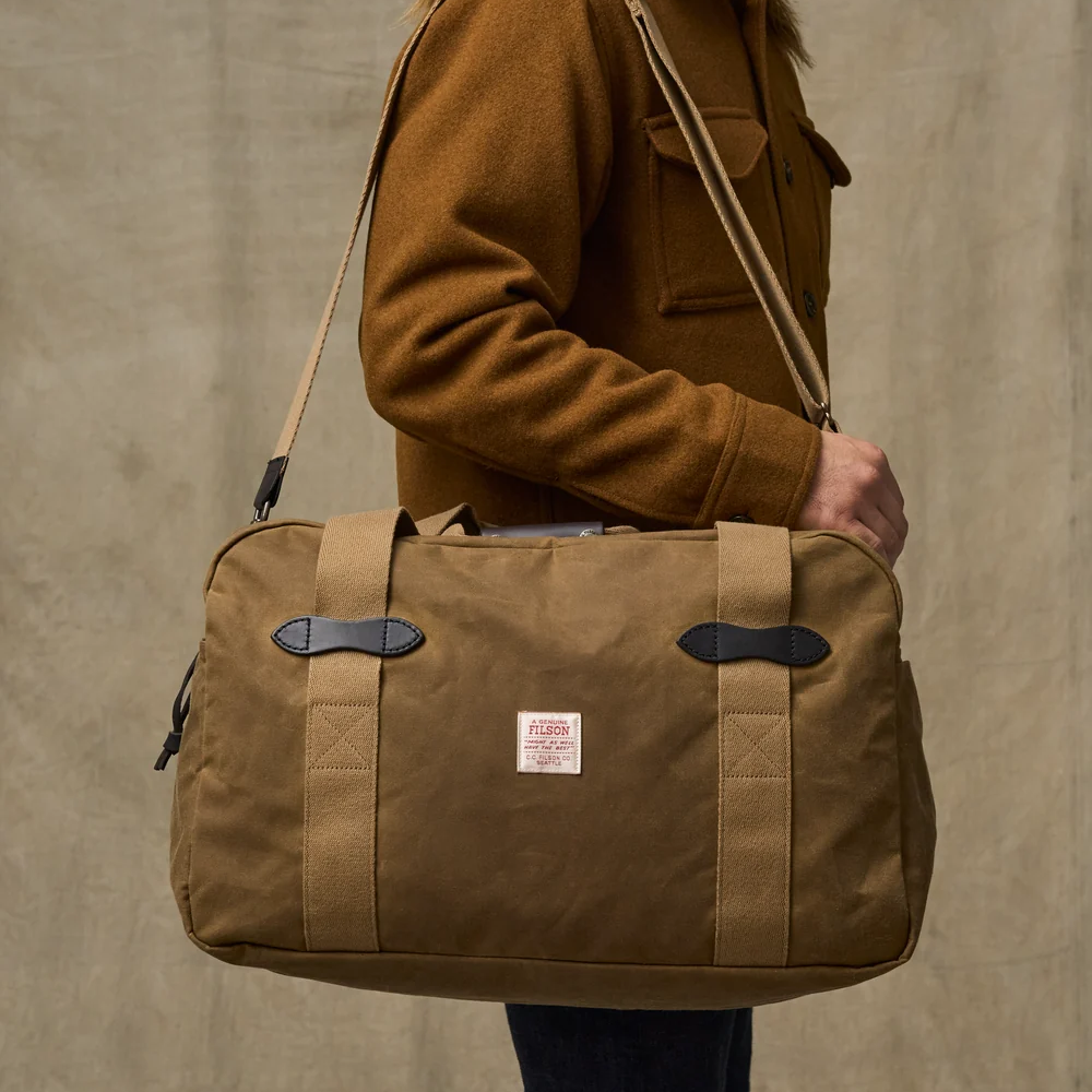 Medium Tin Cloth Duffle Bag, Dark Tan