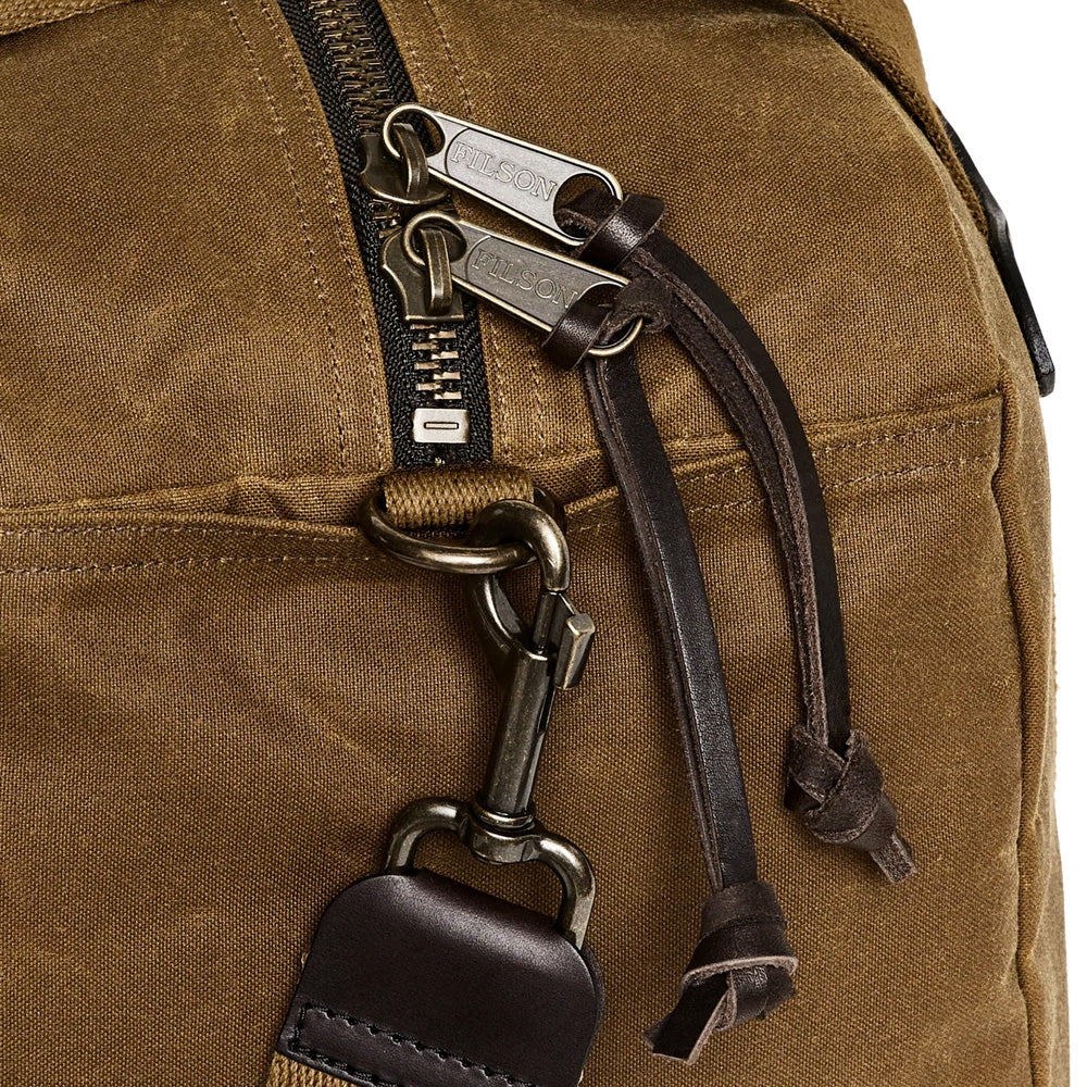 Small Tin Cloth Duffle Bag, Dark Tan