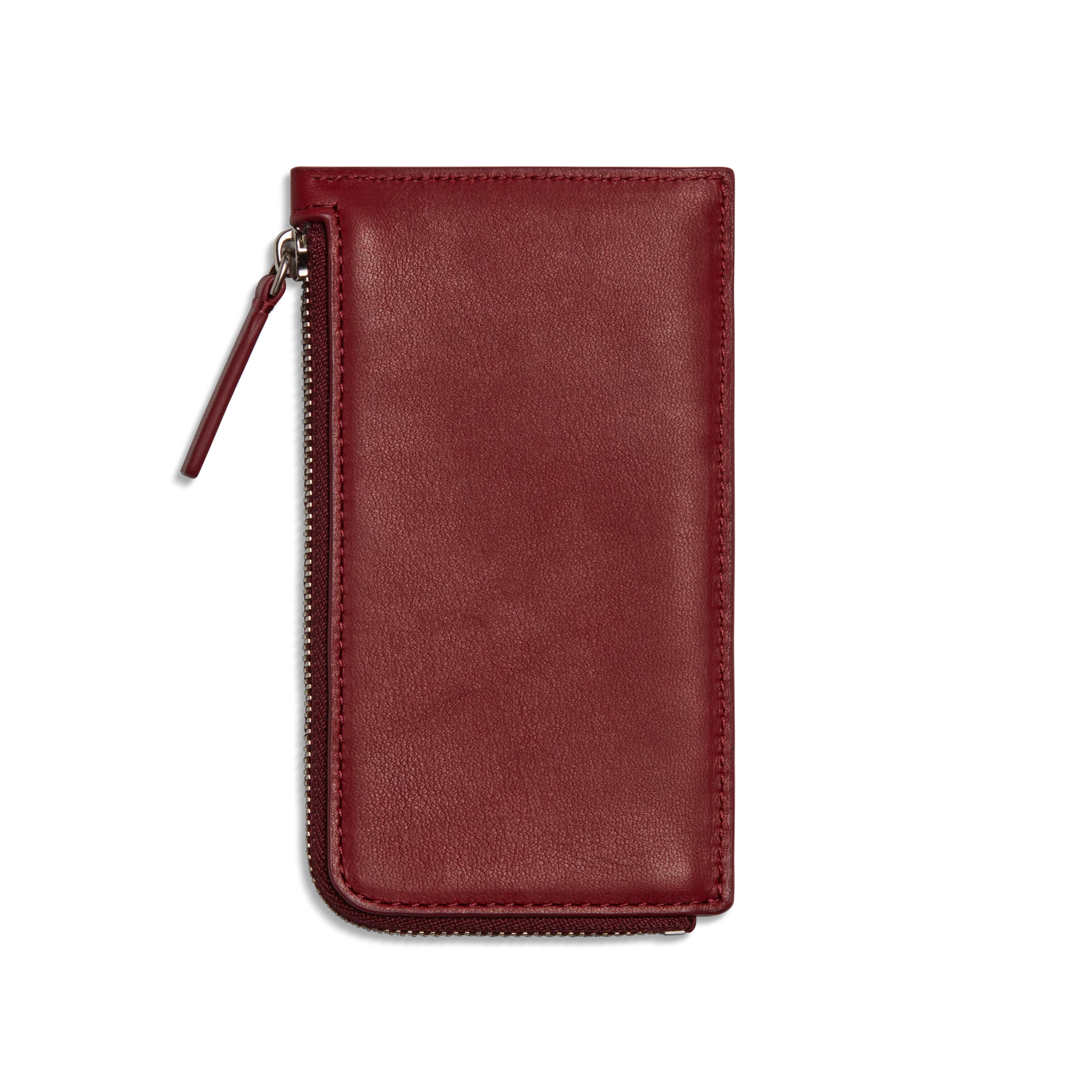 Shinola | Birdy Zip Around Leather Card Case, Merlot